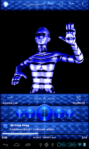 Poweramp Skin BLUE BRUSHED