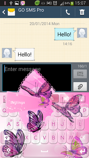 Pink Butterflies Keyboard