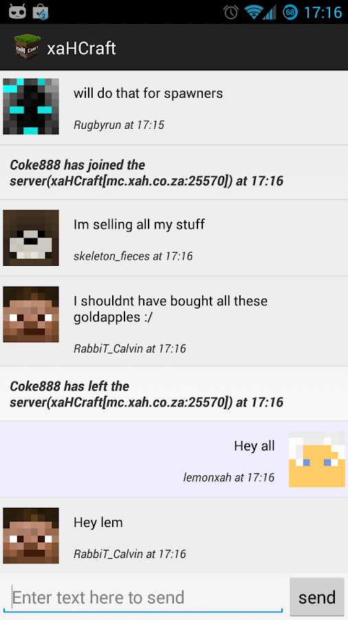 Chat screen