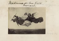 Fotoreproductie van schilderij met de heilige Catherina en engelen