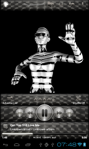 Poweramp skin ブラシをかけられた鉄