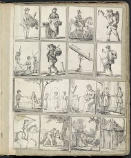 Albumblad met diverse voorstellingen