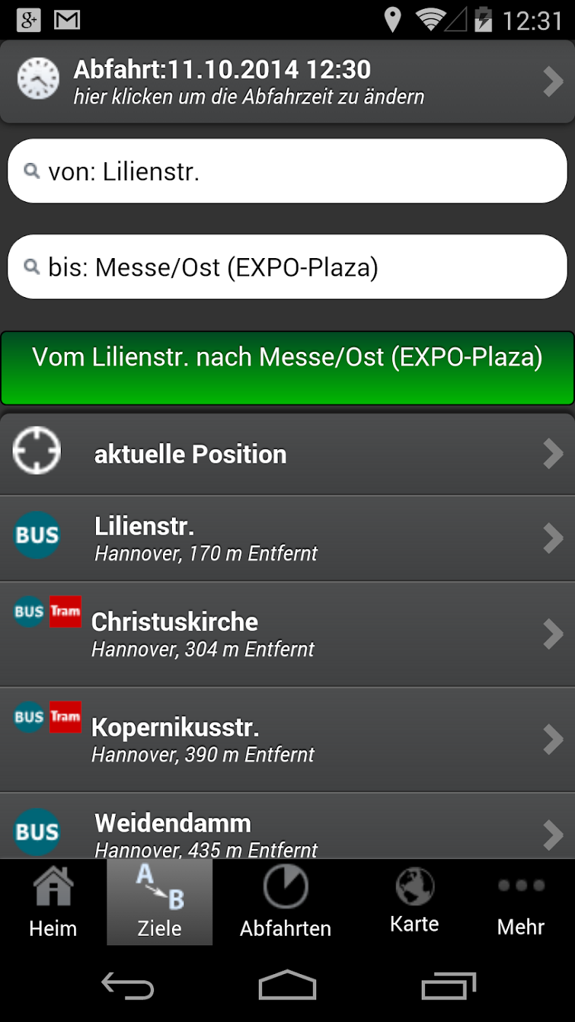 A+ Journey Planner Hannover Screen 2