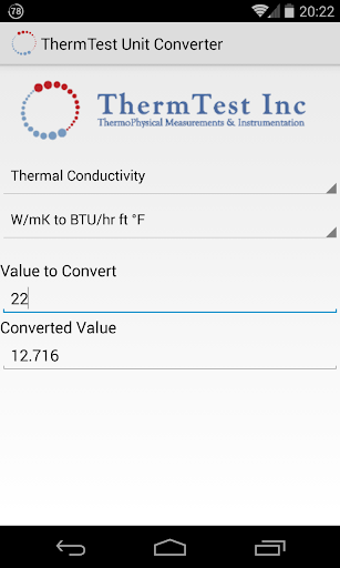 Thermal Properties Converter