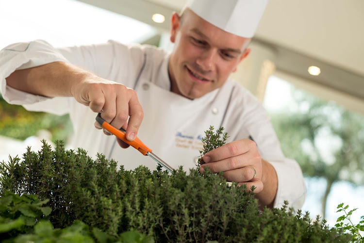 Crystal Serenity features the Trident Chef & Herb so food is always seasoned with the freshest herbs.