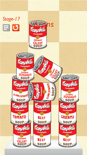 Stack soup cans