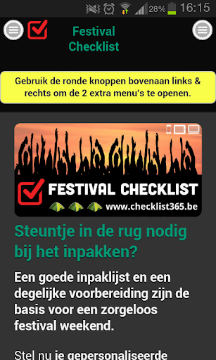 Festival Checklist NL