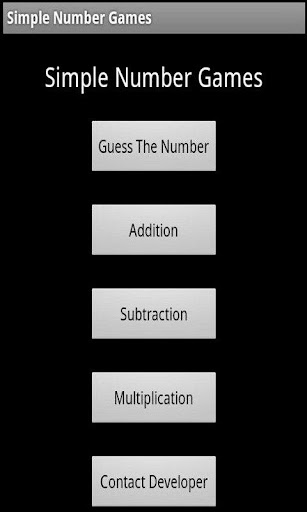 Simple Number Games