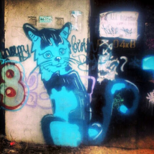 Graffiti Blue Cat