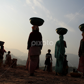 working woman by Anjali Borah - People Family