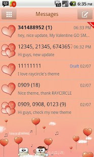 My Valentine GO SMS Theme - screenshot thumbnail