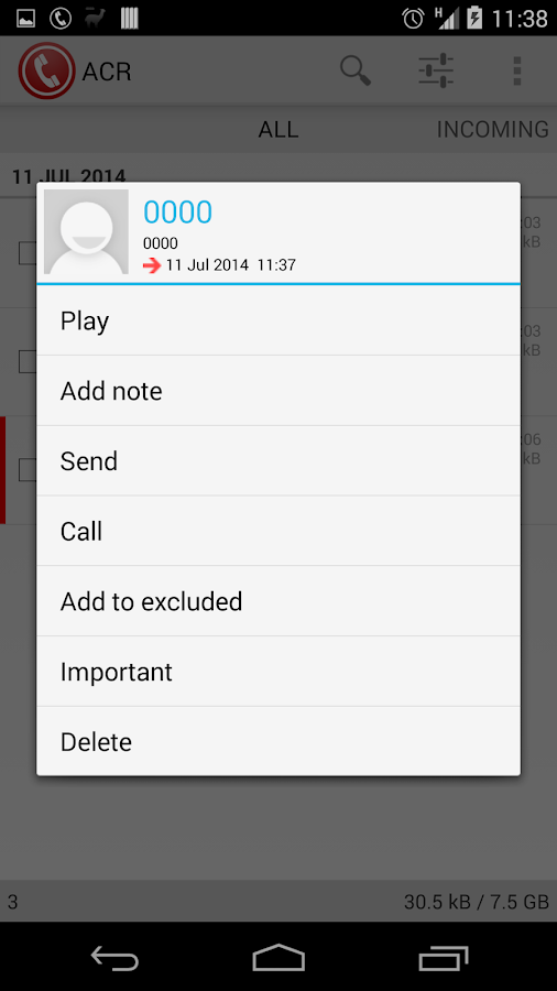 Call Recorder - ACR - screenshot