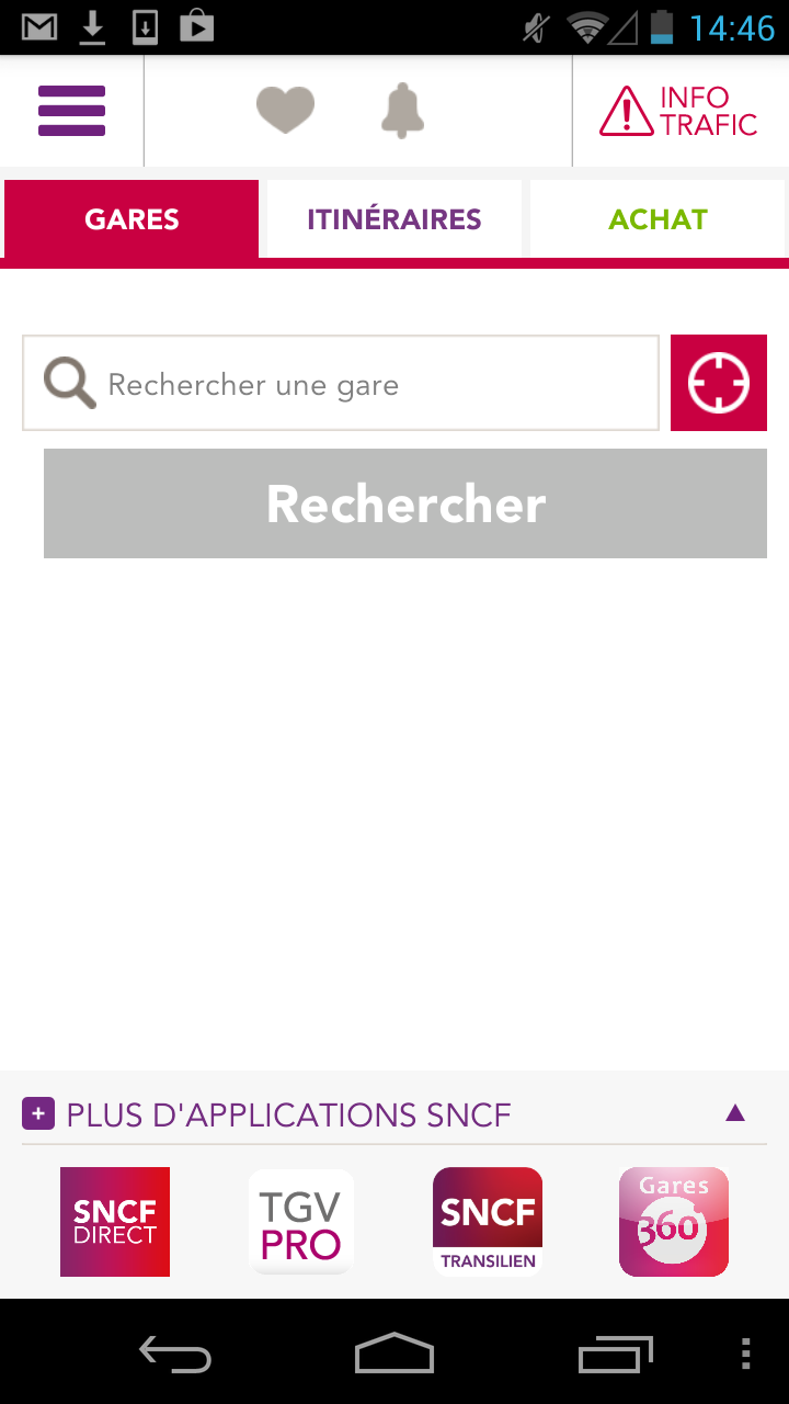 SNCF TER Mobile Screen 1