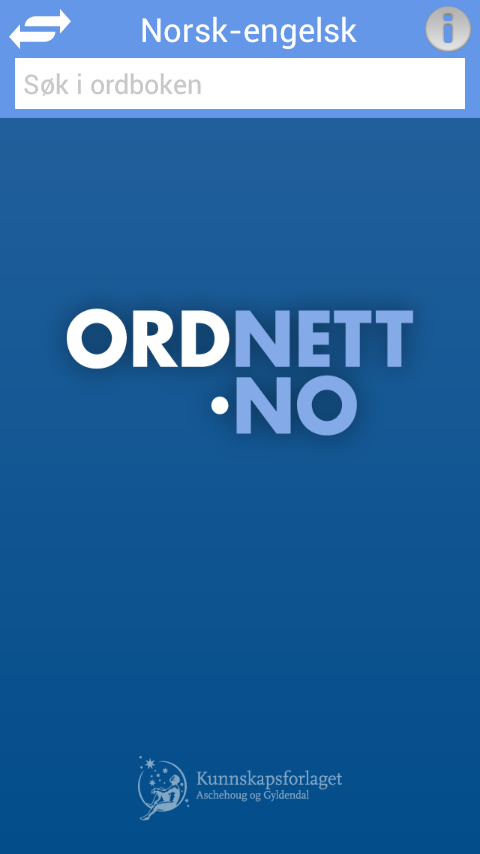 Android application Ordnett - Engelsk stor ordbok screenshort