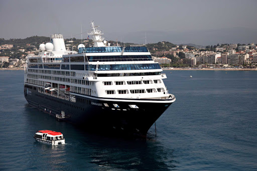 Azamara-Quest-Cannes -  Azamara Quest pulls away from Cannes, France.