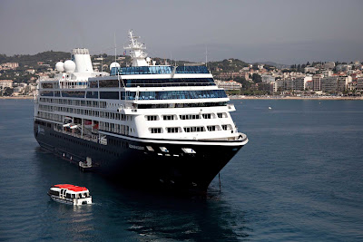  Azamara Quest pulls away from Cannes, France.