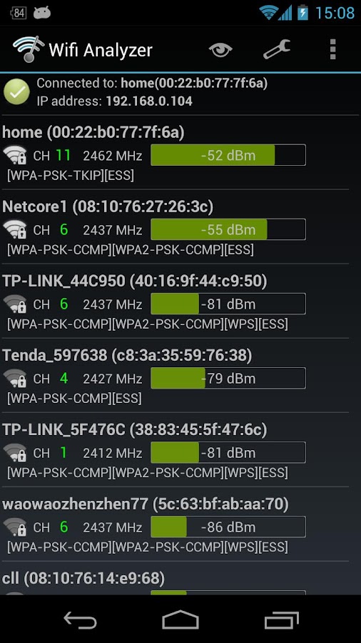  Wifi Analyzer – Capture d'écran 