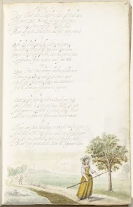 Herderin op een landweg