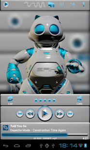 Free poweramp skin lightblue 3d APK for Android