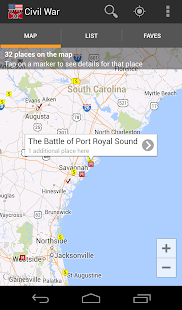 Android application American Civil War Locator screenshot