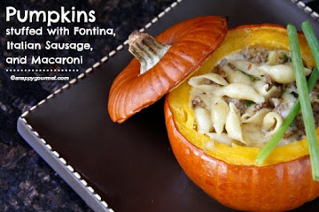 Pumpkin Stuffed with Fontina, Italian Sausage, and Macaroni