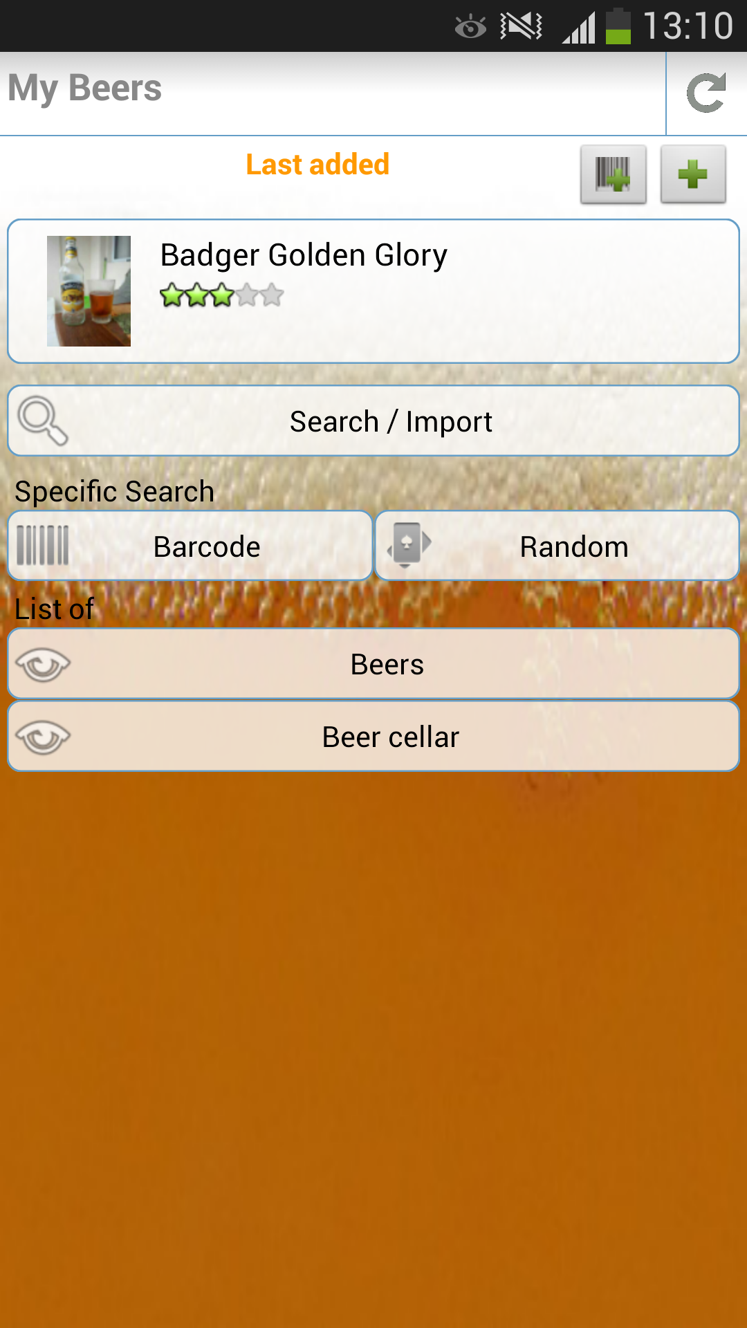 Android application My Beers screenshort