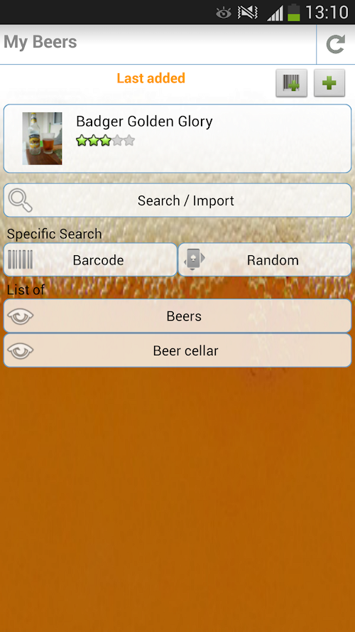 Android application My Beers screenshort