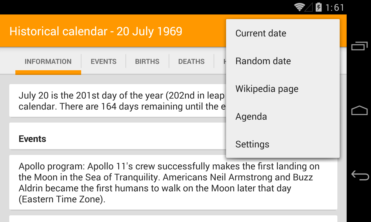 Today in History Calendar Android Apps on Google Play