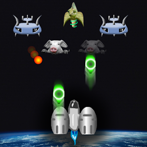 Earth and space invaders logo