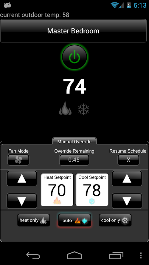 Android application Network Thermostat Pro screenshort