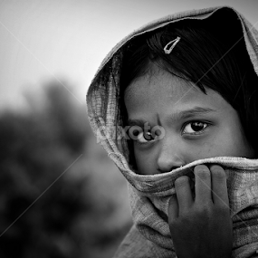 The Shy Village Girl by Prasanta Singha - Babies & Children Child Portraits