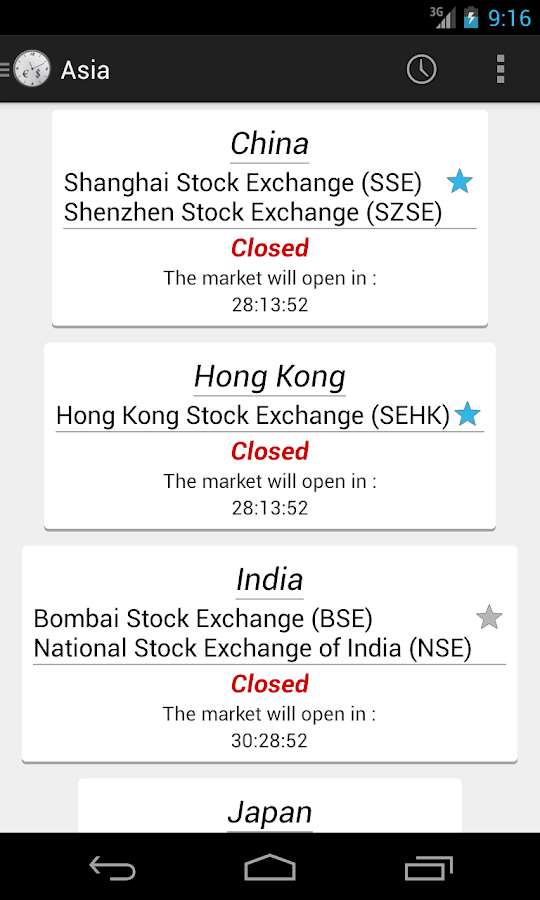 Stock Markets Clock - screenshot