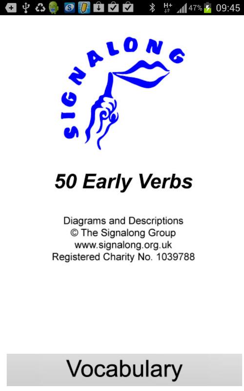 Android application 50 Early Verbs Sign Language screenshort
