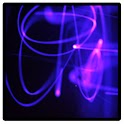 Neon purple glowstick logo