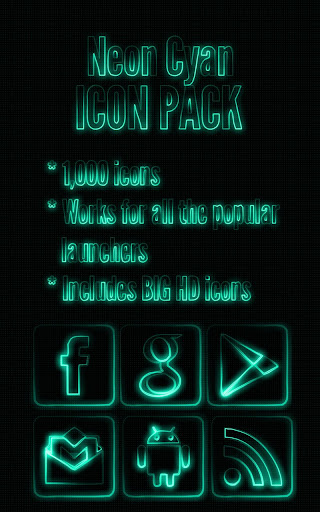 Neon Cyan - Icon Pack