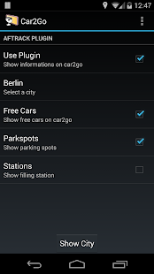 AFTrack car2go Plugin - náhled