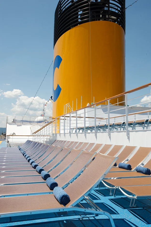Costa-Pacifica-deck-chairs - Plenty of room to soak in the sun on Costa Pacifica.