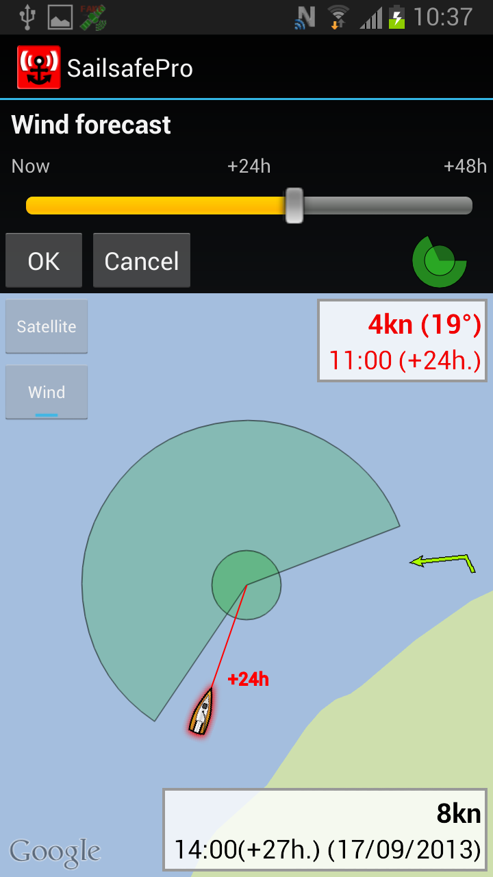 Sailsafe Pro. Anchor alarm. Screen 3