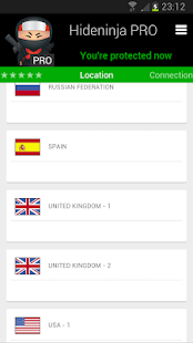 Hideninja VPN PRO for Android - screenshot thumbnail