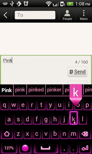 Swipe Neon Pink Keyboard