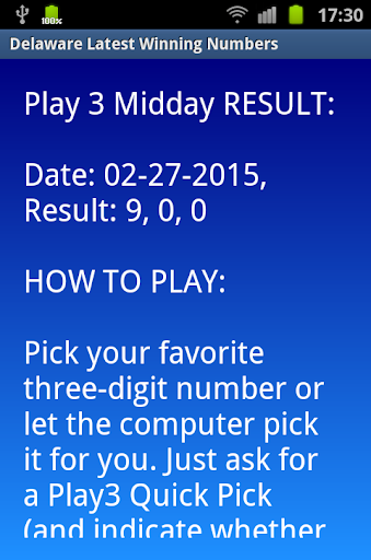 【免費娛樂App】Delaware winning numbers-APP點子