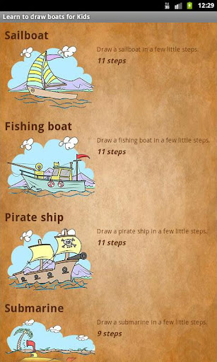 Learn to draw boats for Kids