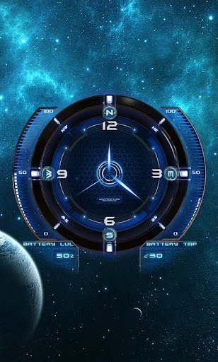 Analog Clock Space Theme