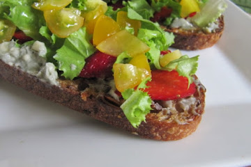 Savoring Summer Tartine, with Cherry Tomato and Strawberry