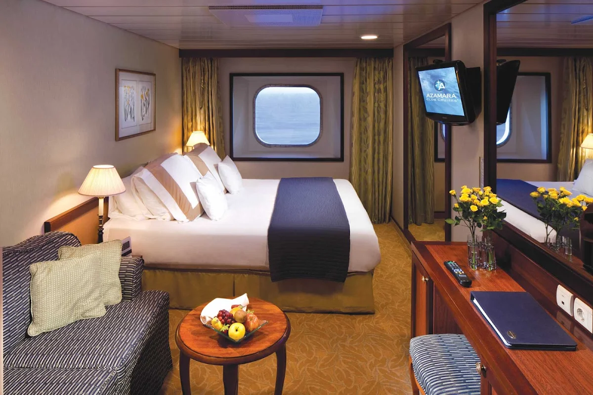Azamara-Ocean-View-suite - Watch the passing landscapes in one of Azamara's Ocean View suites.