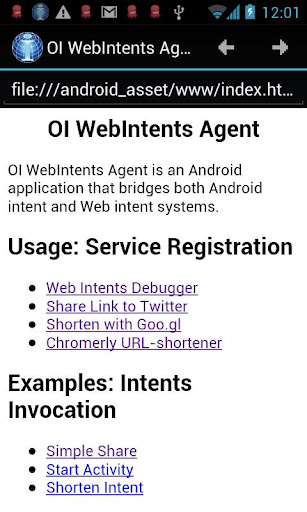 OI WebIntents Agent beta