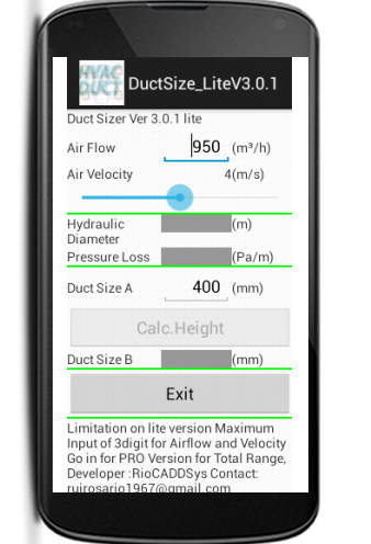 Duct Sizer Lite 3.0.1