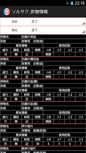 ソウルサクリファイス_供物情報