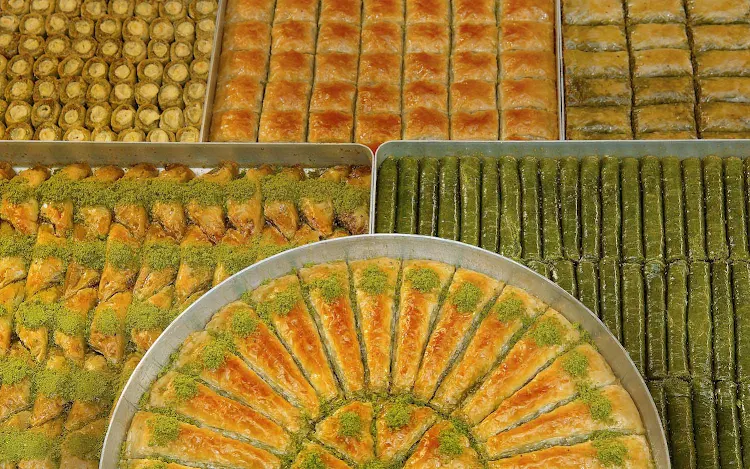 Turkish pastries in Istanbul, Turkey.