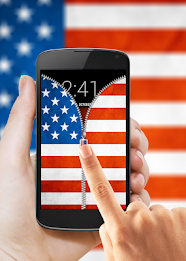 US Flag Zipper Lock Screen poster 13